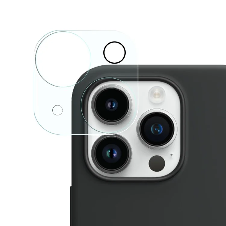 NORTHJO For iPhone 14 Pro Magnetic Silicone Phone Case with Tempered Glass Film+Camera Lens Protector - Black
