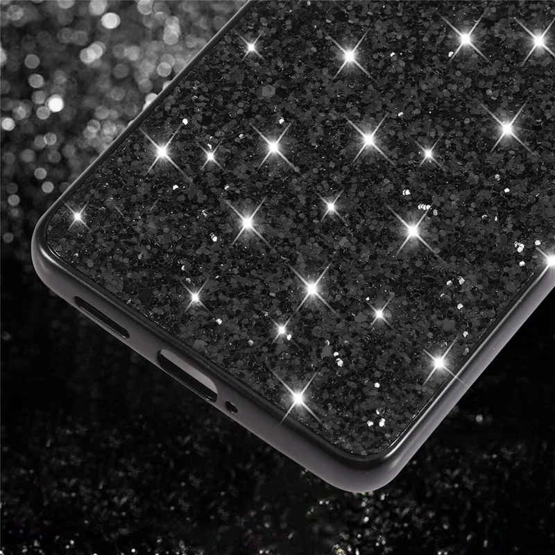For Xiaomi Redmi Note 12 Pro 5G Glitter Sequins Phone Case Electroplating TPU Frame Back PC Shockproof Cover - Silver