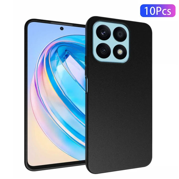 10Pcs / Pack para Honor X8a 4G Soft TPU Phone Case Dual-sided Matte Finish Anti-scratch Cover - Preto