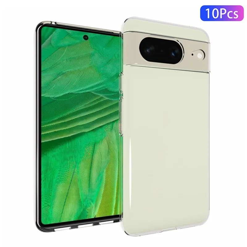 10 stuks / verpakking voor Google Pixel 8 binnenste watermerkvrije telefoonhoes transparante TPU telefoonhoes