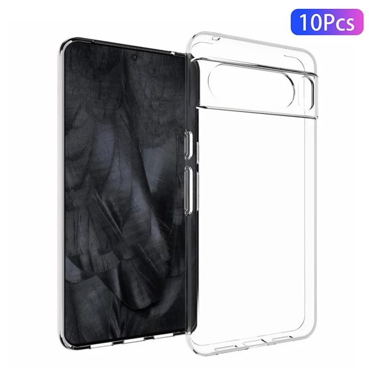 10Pcs / Pack For Google Pixel 8 Pro TPU Phone Case Inner Watermark-Free Clear Mobile Phone Cover