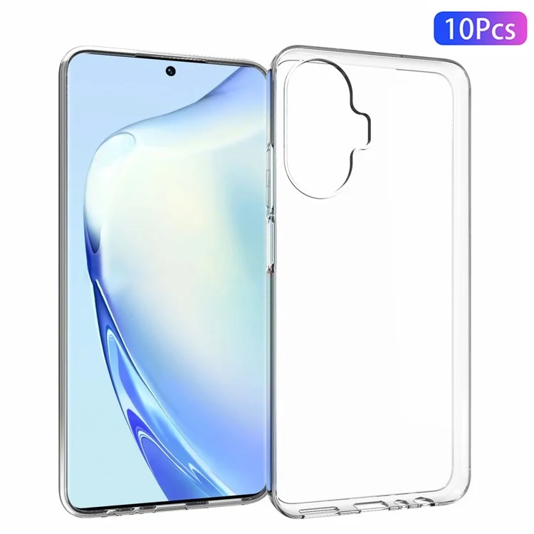 10Pcs / Pack Transparent TPU Phone Case for Realme C55 4G , Inner Watermark-Free Cell Phone Cover