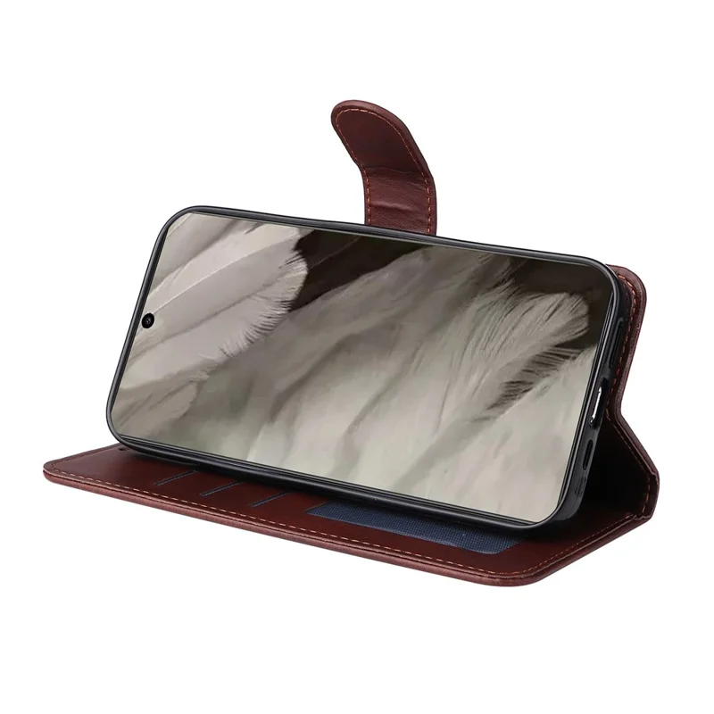 Чехол-бумажник для телефона Google Pixel 8, стоящий чехол, кожа теленка, коричневый