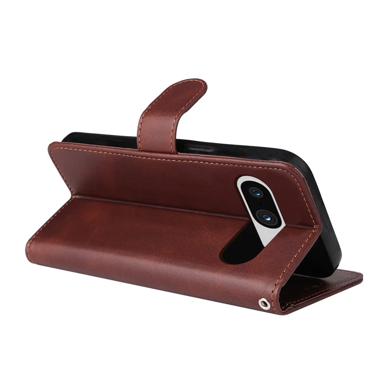 Чехол-бумажник для телефона Google Pixel 8, стоящий чехол, кожа теленка, коричневый