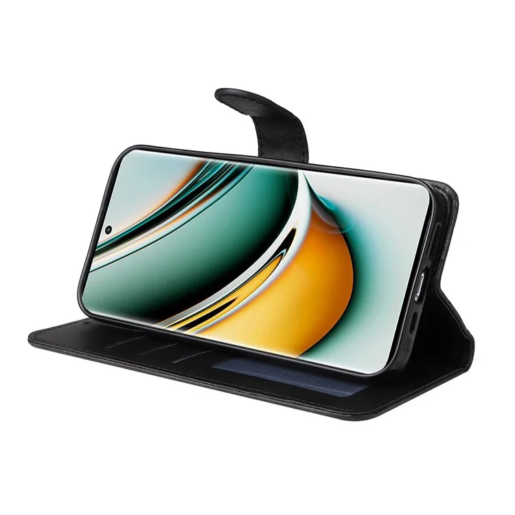 Per Realme 11 Pro+ 5G / 11 Pro 5G Custodia Portafoglio in Pelle PU Effetto Vitello Flip Stand - Nero