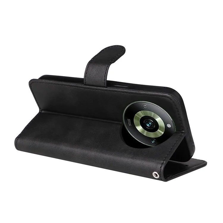 Per Realme 11 Pro+ 5G / 11 Pro 5G Custodia Portafoglio in Pelle PU Effetto Vitello Flip Stand - Nero