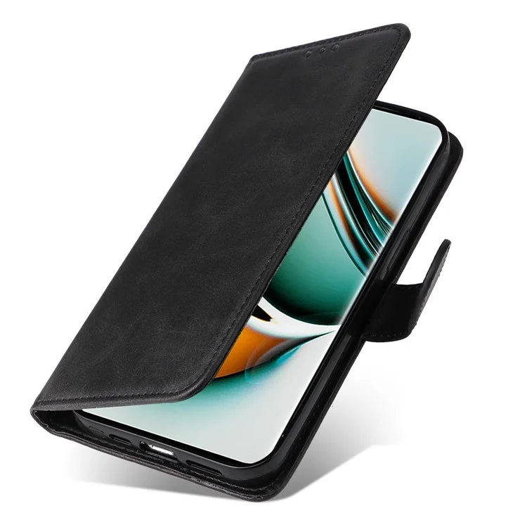 Per Realme 11 Pro+ 5G / 11 Pro 5G Custodia Portafoglio in Pelle PU Effetto Vitello Flip Stand - Nero