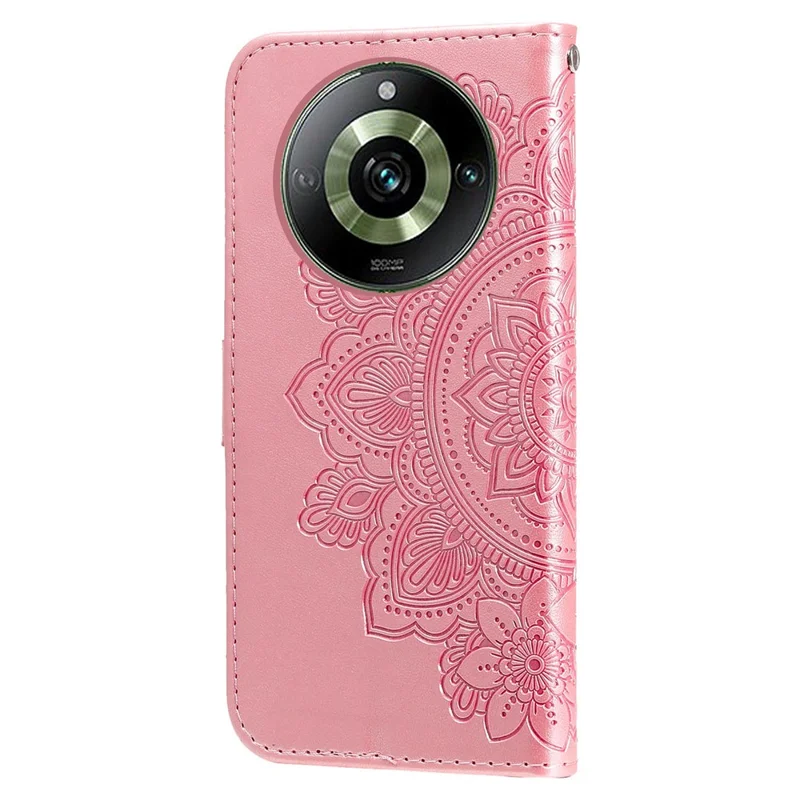 For Realme 11 Pro 5G / 11 Pro+ 5G Case Floral Pattern PU Leather Wallet Stand Phone Cover - Pink