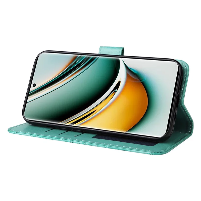 Pour Realme 11 Pro 5G / 11 Pro+ 5G Étui portefeuille en cuir de protection Sunflower Imprinted Flip Stand - Vert
