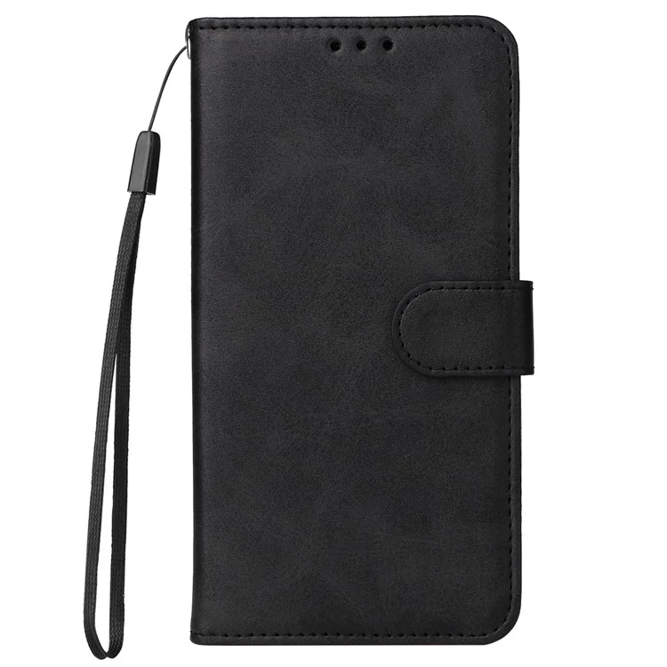 Für Oppo Reno10 Pro+ 5G Flip Cover Wallet Stand Calf Texture PU Leder Handyhülle mit Gurt - Schwarz