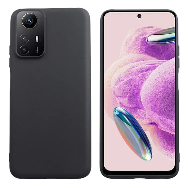 Для Xiaomi Redmi Note 12S 4G Матовый мягкий чехол из TPU для телефона, противоударный чехол для смартфона - Черный