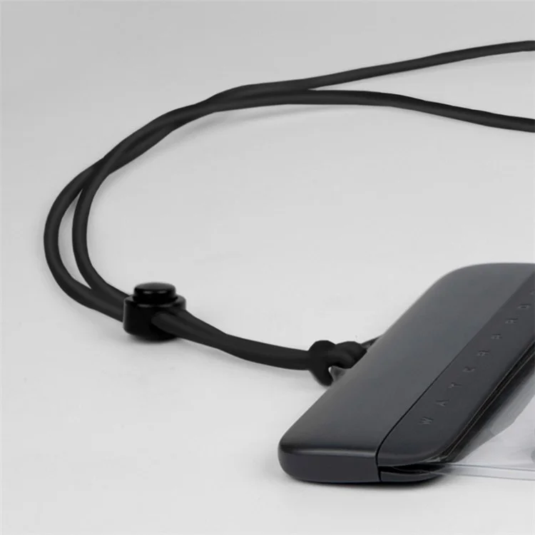Schwimmende IPX8 wasserdichte Tasche für Mobiltelefone bis 7'' Klarer TPU-Handyhülle Bildschirmempfindlichkeit Trockene Tasche - Schwarz+Schwarz