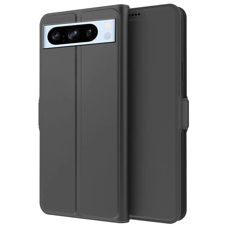 Per Google Pixel 8 Pro Card Holder Phone Case PU Leather + TPU Phone Stand Cover - Nero