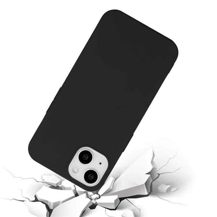 Für iPhone 15 Plus Phone Shell TPU Phone Back Cover Matte Slim-Fit Soft Smartphone Case - Schwarz