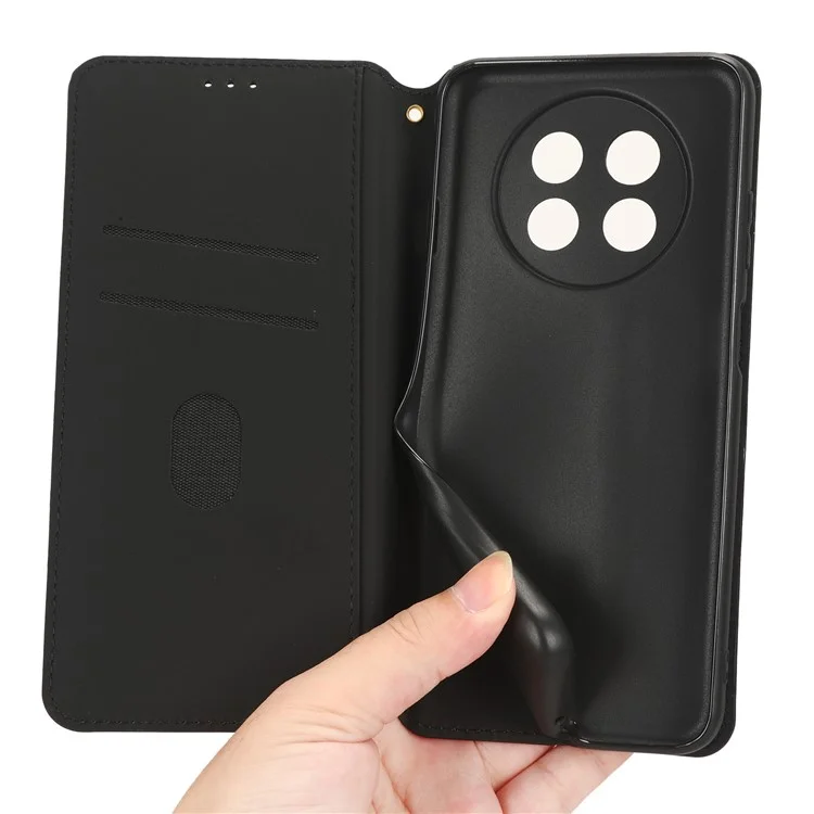 Ständer-Hülle für Huawei nova Y91 4G / Enjoy 60X Rhombus-Prägung Shell PU Leder Handyhülle - Schwarz