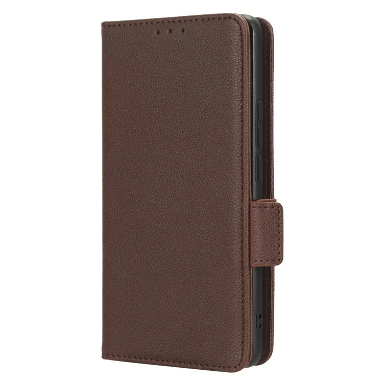 Para Realme 11 Pro 5G / 11 Pro+ 5G Litchi Texture Wallet Stand Phone Case PU Leather Cover - Marrom