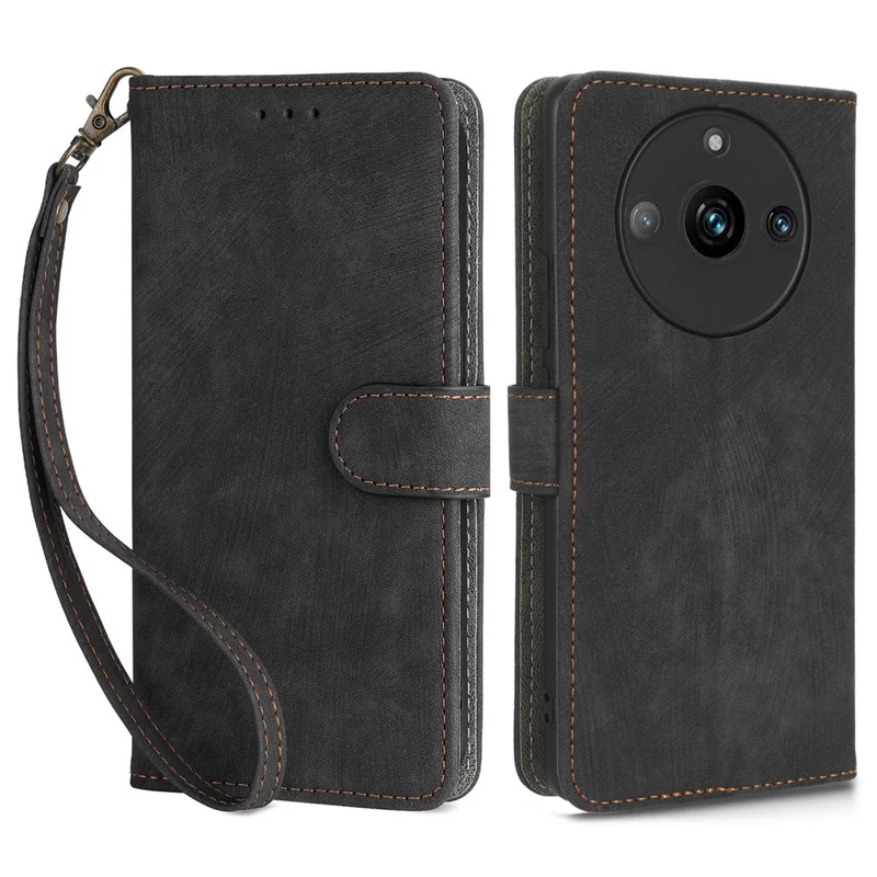 For Realme 11 Pro 5G / 11 Pro+ 5G Phone Cover RFID Blocking Wallet Leather Case with Foldable Stand - Black