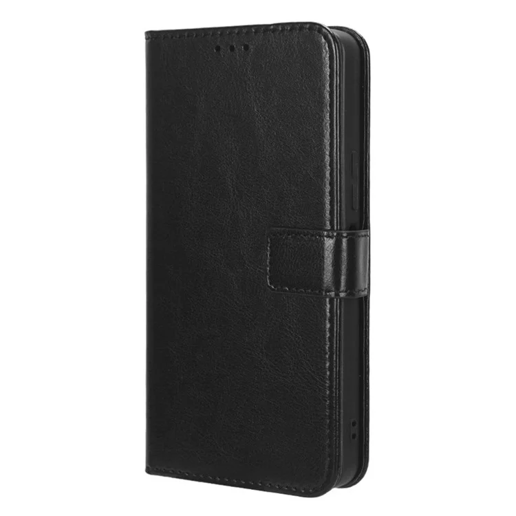 Для Vivo Y35+ 5G / Y35m+ 5G / Y27 4G Crazy Horse Texture Phone Stand Case PU Leather Anti-drop Wallet Cover - Черный