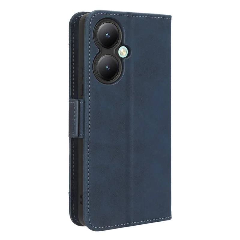 For vivo Y35+ 5G / Y35m+ 5G / Y27 4G Multiple Card Slots Stand Phone Case PU Leather Wallet Cover - Blue