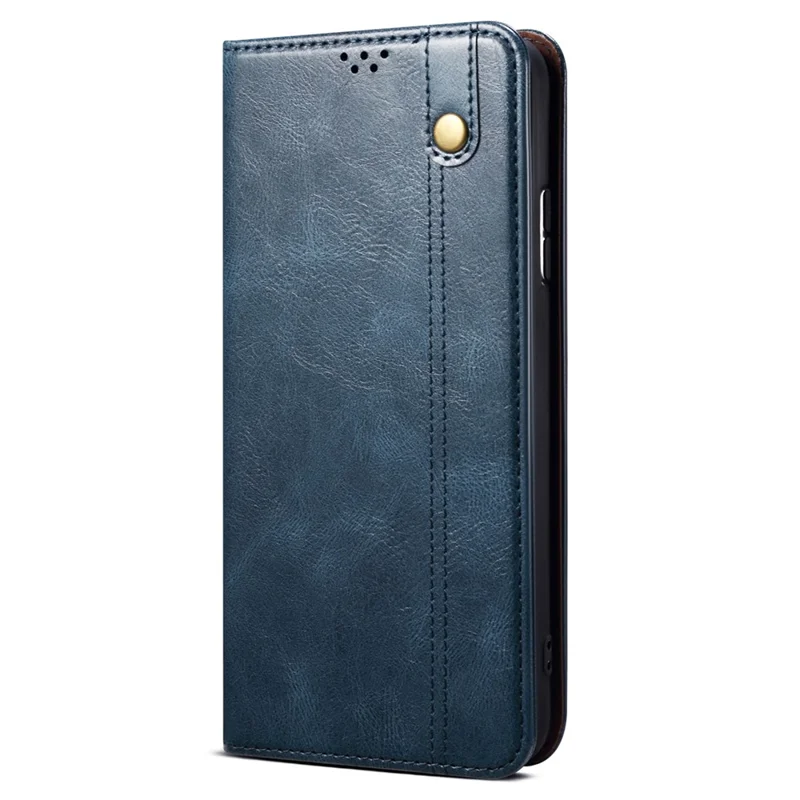 For Honor 90 Wallet Case PU Leather Waxy Crazy Horse Texture Stand Phone Cover - Blue