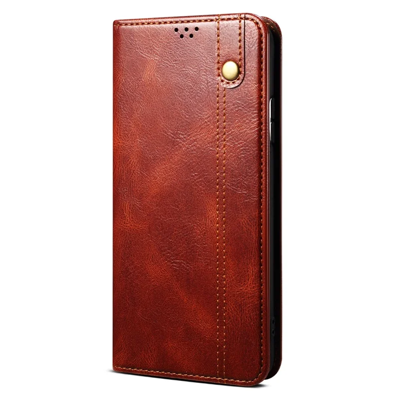 For Honor 90 Wallet Case PU Leather Waxy Crazy Horse Texture Stand Phone Cover - Brown