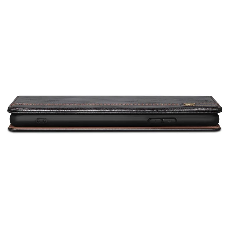 Pour Xiaomi Redmi Note 12S 4G Étui en cuir portefeuille Texture cuir de cheval ciré Étui téléphone debout - Noir