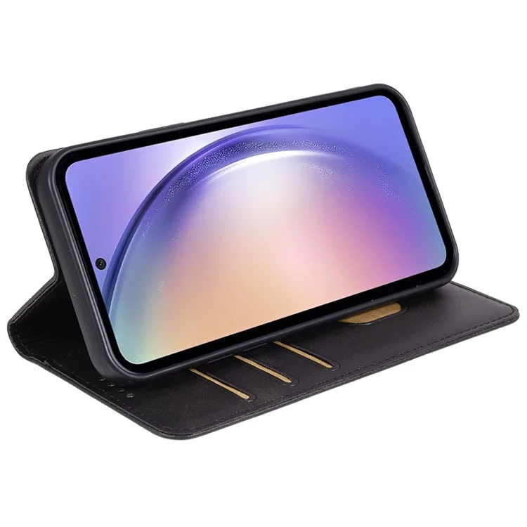 Pour Samsung Galaxy A54 5G Anti-Scratch PU Leather Stand Case Calf Texture Wallet Anti-drop Phone Cover - Noir
