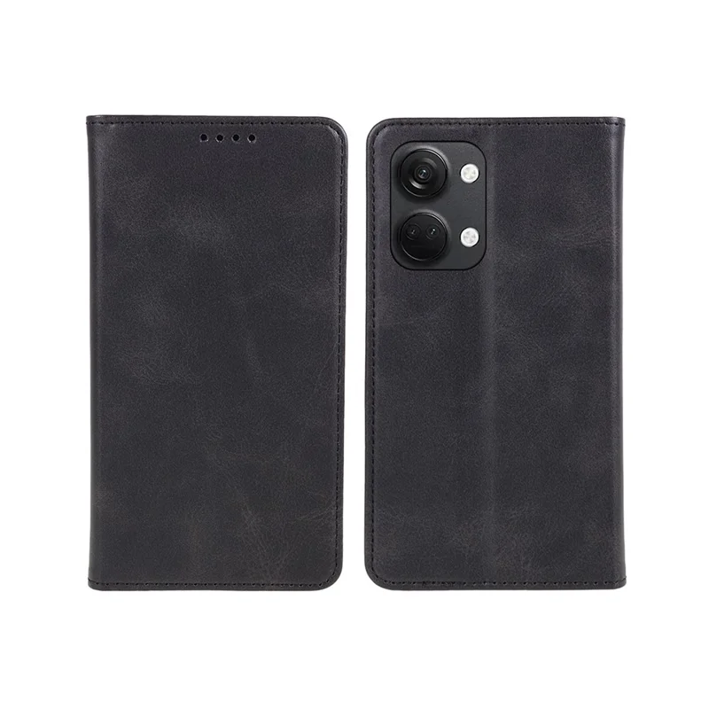 For OnePlus Nord 3 5G / Ace 2V Business Style Wallet Phone Cover Calf Texture Anti-drop PU Leather Shell Case - Black