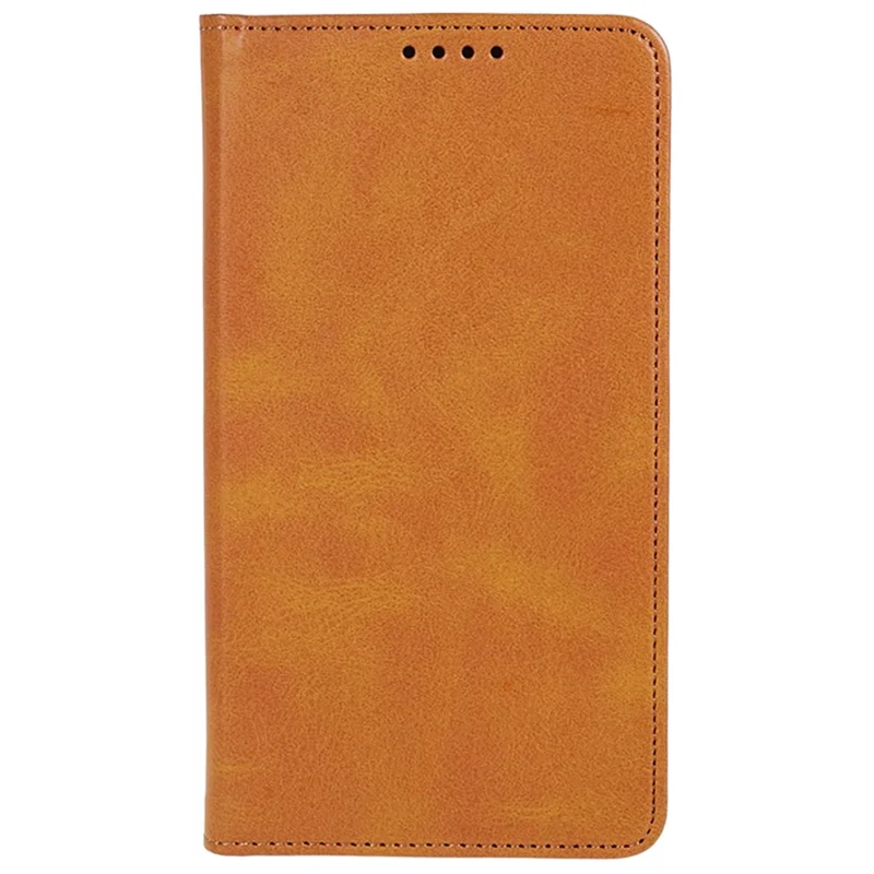 Anti-Scratch PU Leather Stand Case for Sony Xperia 10 V , Calf Texture Wallet Anti-drop Phone Cover - Khaki