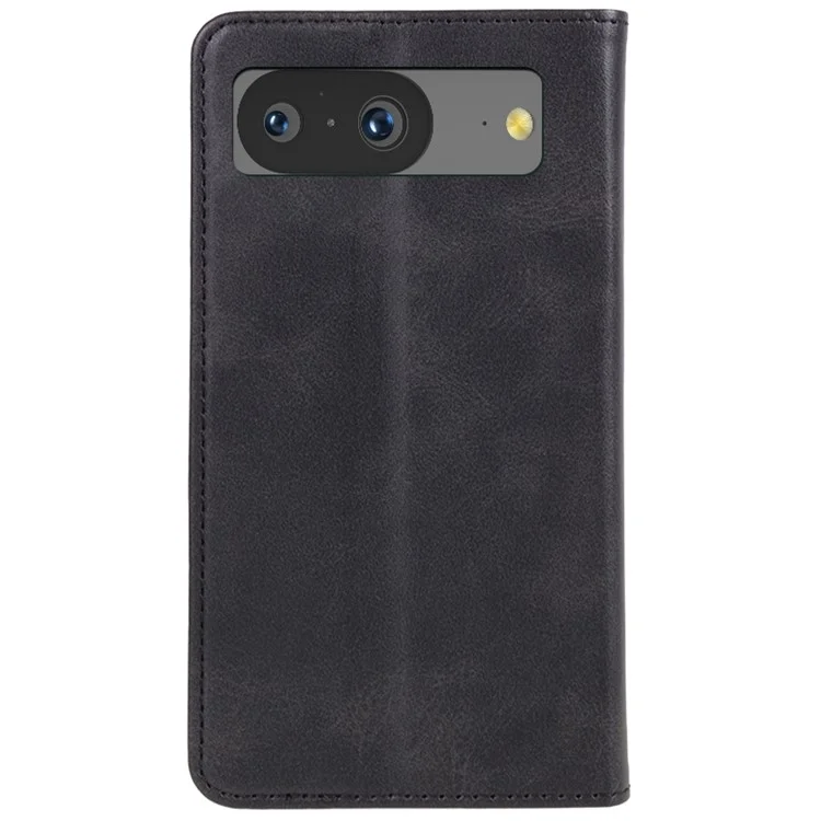 Для чехла Google Pixel 8 Anti-drop Anti-Scratch PU Leather Stand Calf Texture Case Wallet - Черный