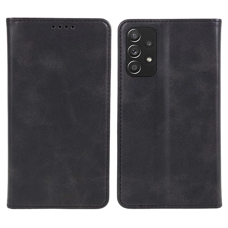 Per Samsung Galaxy A52s 5G / A52 5G / 4G Custodia in pelle PU con supporto Antigraffio Texture Vitello Custodia Antipolvere per telefono - Nero