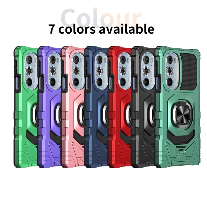 Bulk Buy For Motorola Edge X30 PC+TPU Schutzhülle Telefon Ring Ständer Rückseite Abdeckung - Mitternachtsgrün