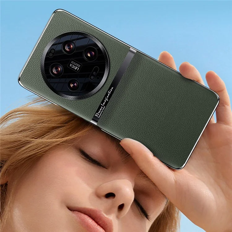 Für Xiaomi 13 Ultra stoßfestes PU-Leder PC-Handyhülle Anti-Rutsch-Schutzabdeckung - Grün