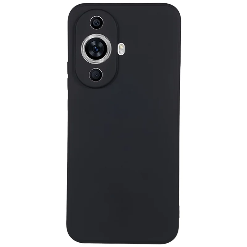 Für Huawei nova 11 / nova 12s 4G / nova 12 Lite 4G Handyhülle mit Faserfutter, gummierte TPU-Rückseite in Bonbonfarben - Schwarz