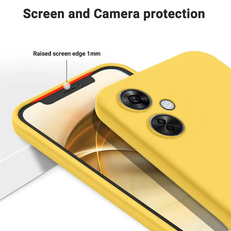 Für Oppo K11x 5G Flüssigsilikon Anti-Drop Handyhülle Soft Lining Rückabdeckung mit Trageriemen - Gelb