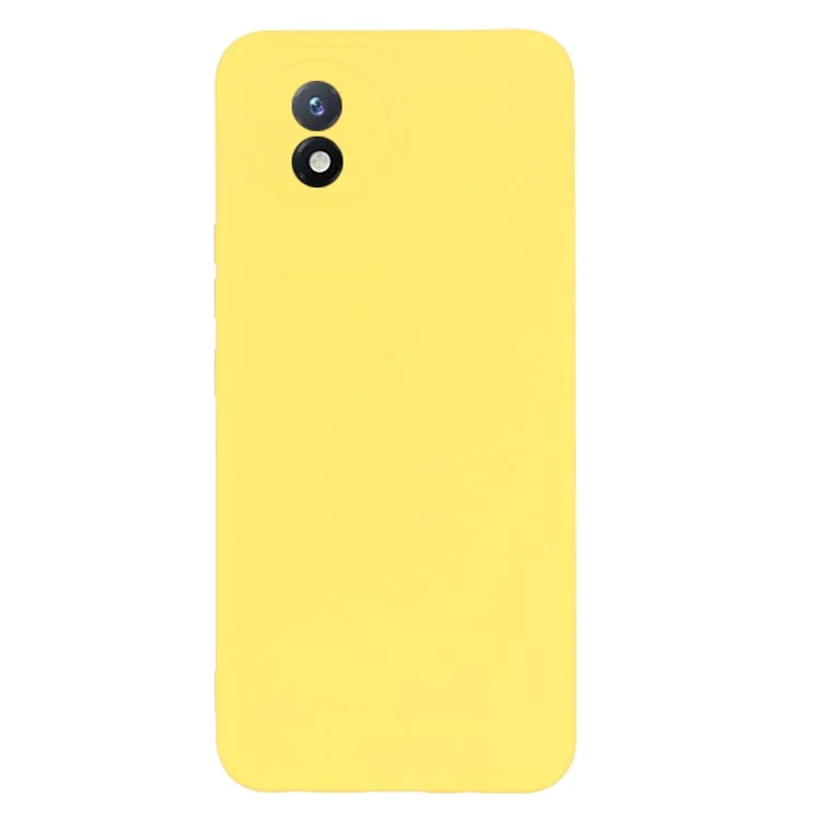 Para vivo Y11 (2023) / Y02A 4G Funda para teléfono Forro suave Silicona líquida Cubierta antideslizante con correa - Amarillo