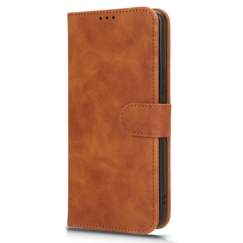 Leather Phone Case for Realme C53 (Global) / C53 (India) / C51 , Flip Stand Wallet Skin-touch Protective Cover - Brown
