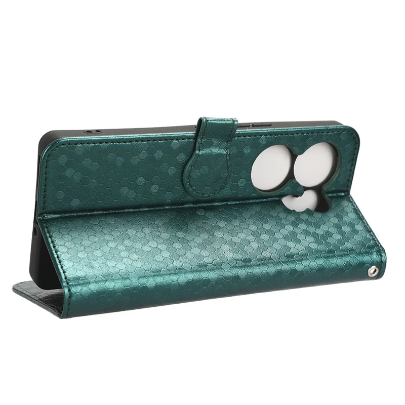 For TECNO Camon 20 Premier 5G PU Leather Wallet Case Dot Imprinted Phone Cover with Stand - Green