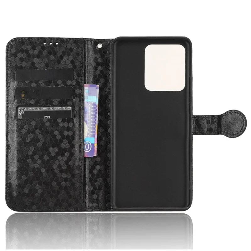 Étui pour téléphone pour Motorola Edge 40 5G, portefeuille en cuir PU avec support, couverture à motif de points - Noir