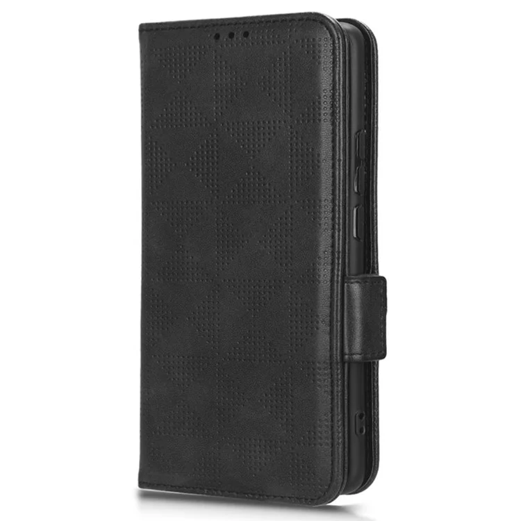 Étui pour téléphone pour Motorola Edge 40 5G Imprinted Triangle PU Leather Stand Wallet Case - Noir