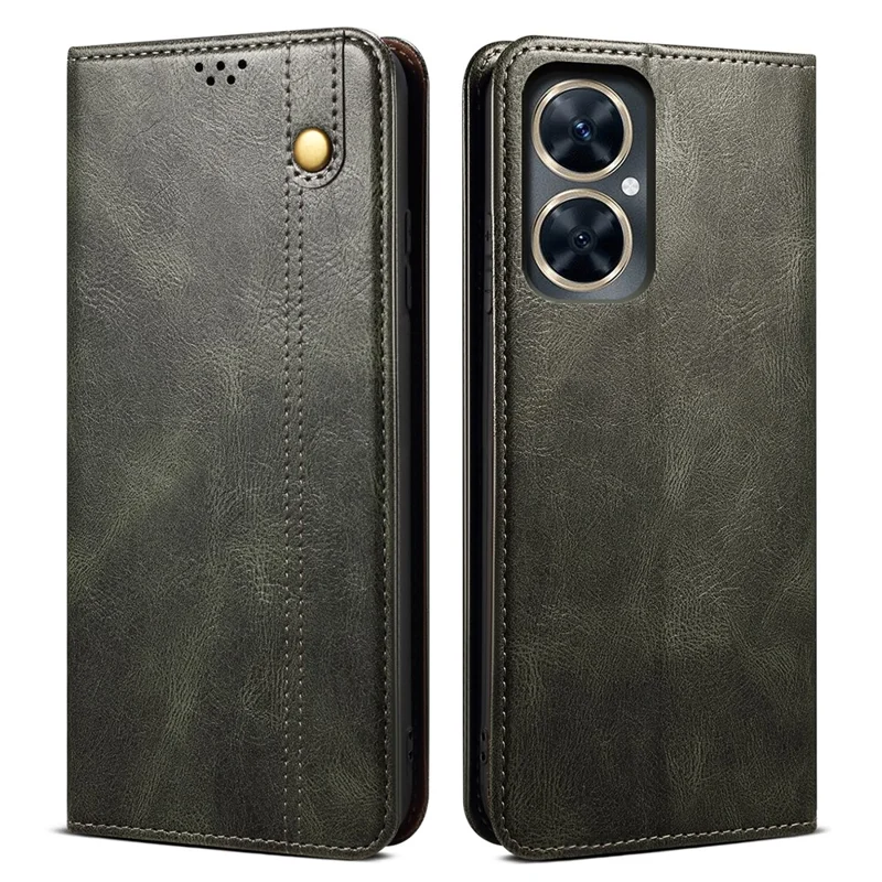 Für Huawei nova 11i / Maimang 20 / Enjoy 60 Pro Wallet Handyhülle Wachsige Crazy Horse Textur PU Leder Standhülle - Grün
