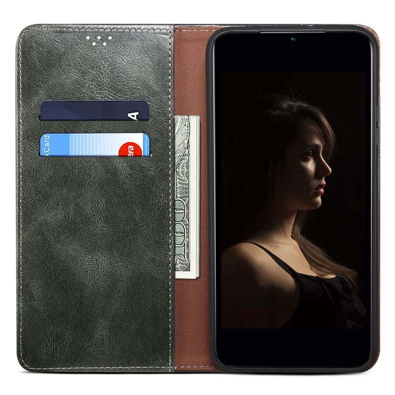 Für Huawei nova 11i / Maimang 20 / Enjoy 60 Pro Wallet Handyhülle Wachsige Crazy Horse Textur PU Leder Standhülle - Grün