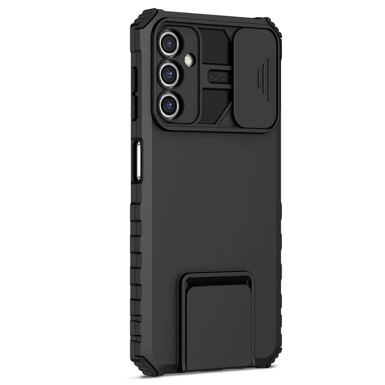 Per Samsung Galaxy A14 5G / A14 4G Kickstand Phone Case Slide Camera Protection PC + TPU Cover - Nero