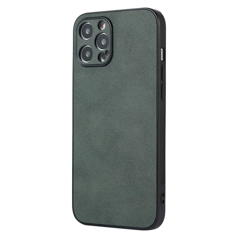 For iPhone 13 Pro 6.1 inch Shockproof Phone Cover PU Leather Coated TPU Case - Green