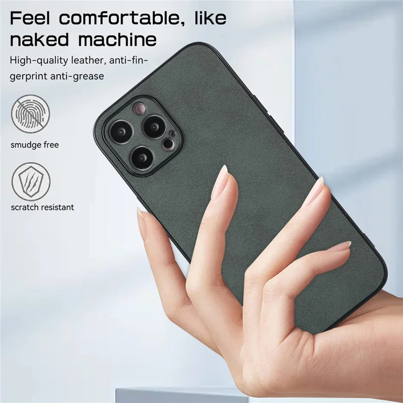 For iPhone 13 Pro 6.1 inch Shockproof Phone Cover PU Leather Coated TPU Case - Brown