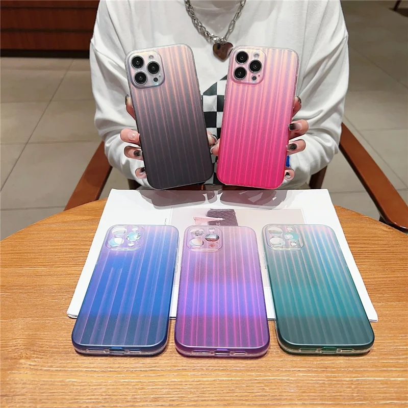 For iPhone 14 Pro Laser IMD Design Mobile Phone Cover Suitcase-Shaped Acrylic+TPU Phone Case Shell - Purple