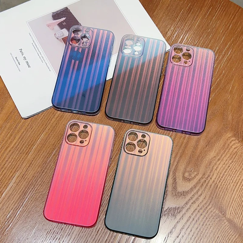 For iPhone 14 Pro Laser IMD Design Mobile Phone Cover Suitcase-Shaped Acrylic+TPU Phone Case Shell - Purple