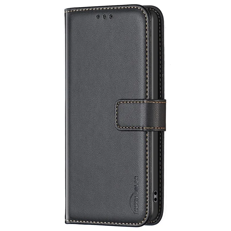 BINFEN COLOR BF17 pour Xiaomi Redmi Note 12S 4G Étui de téléphone portable Support Étui en cuir PU Coque Portefeuille - Noir