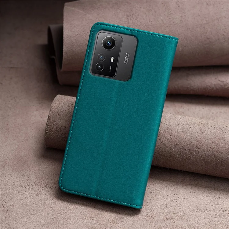 Étui de protection BINFEN COLOR BF18 pour Xiaomi Redmi Note 12S 4G, coque en cuir avec porte-cartes - Vert
