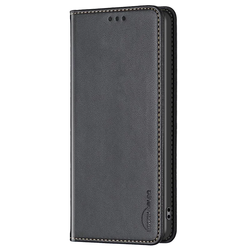 BINFEN COLOR BF18 Protective Case for Xiaomi Redmi Note 12S 4G Phone Shell Leather Cover with Card Holder - Black
